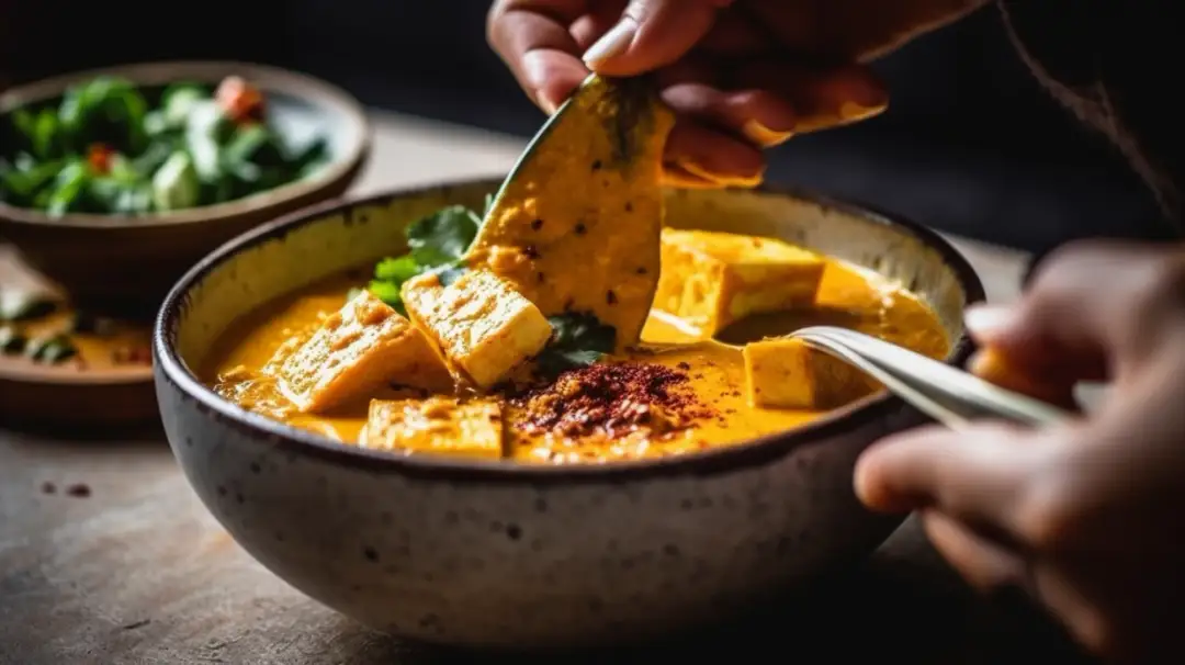 Żółte curry z tofu i warzywami - przepis kulinarne
