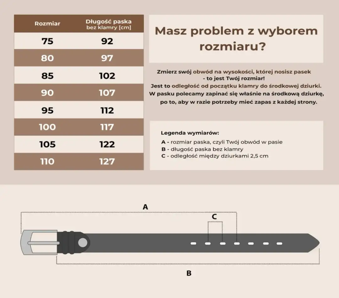 Pasek 90 cm: Jak dobrać idealny rozmiar damski? Poradnik