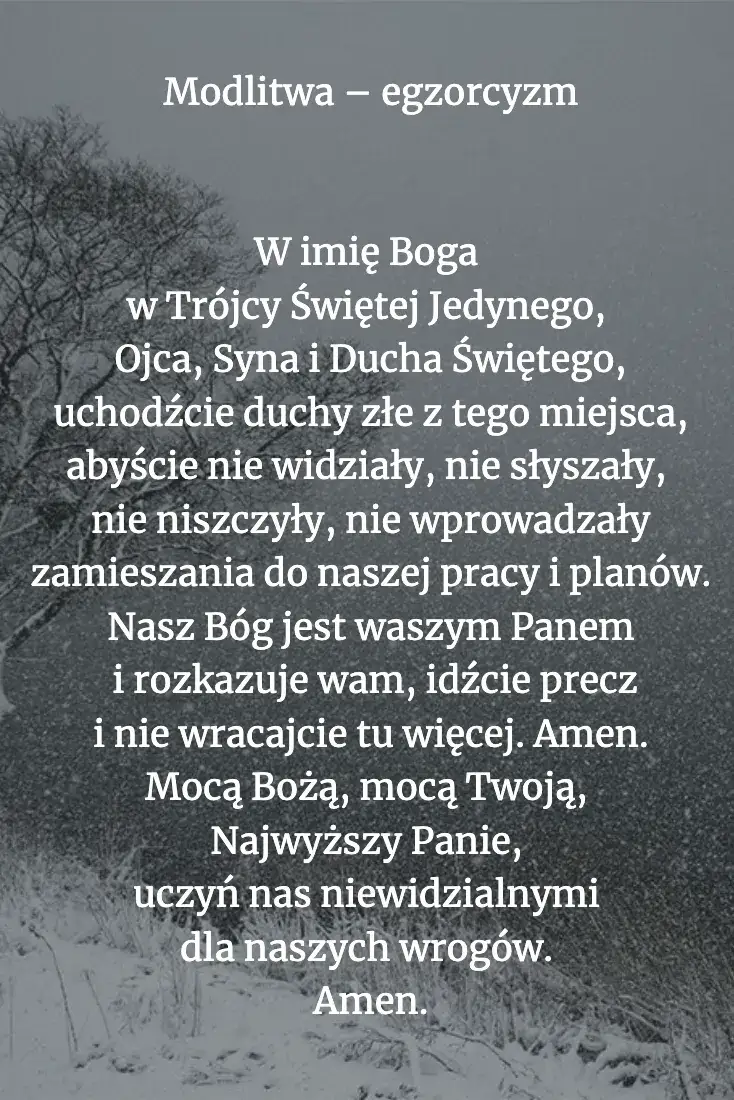 Modlitwa egzorcyzm o odrzucenie wszystkiego co szkodzi i blokuje negatywne siły