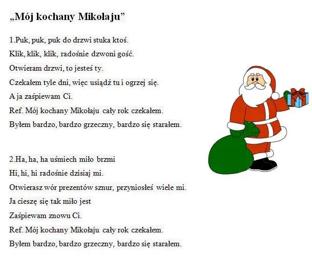 Tekst piosenki o Mikołaju: poznaj popularne świąteczne utwory dla dzieci