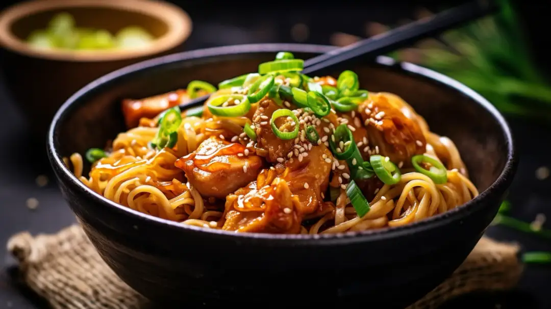 Danie azjatyckie z makaronem i warzywami