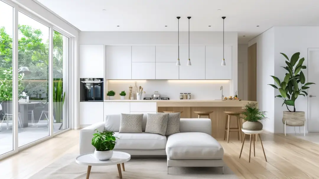 Funkcjonalne rozwiązanie - wyspa w jasnej kuchni jako centrum