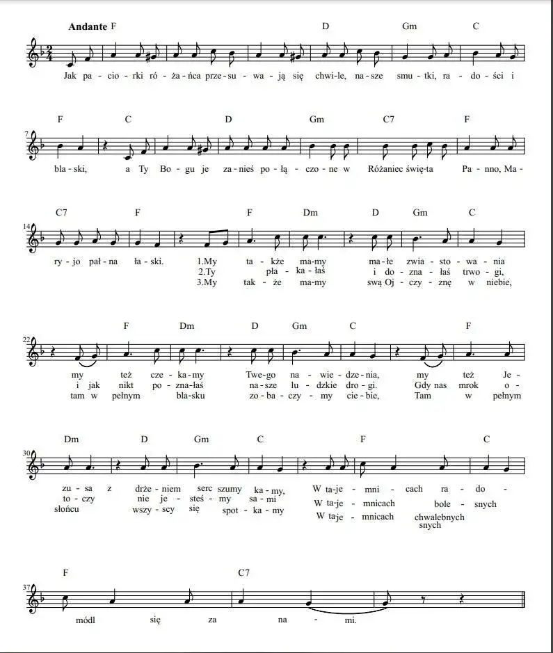 Nuty do Jak paciorki różańca – znajdź idealne wersje na liturgię