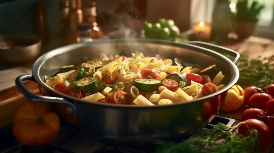 Makaron z warzywami na patelnię - Przepis i sposób przygotowania