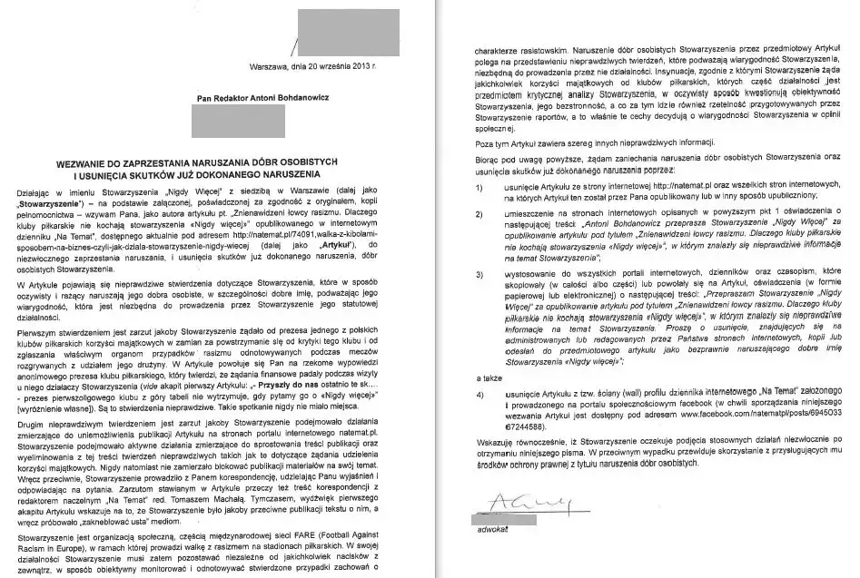 Skuteczne wezwanie do zaprzestania naruszeń - gotowy wzór