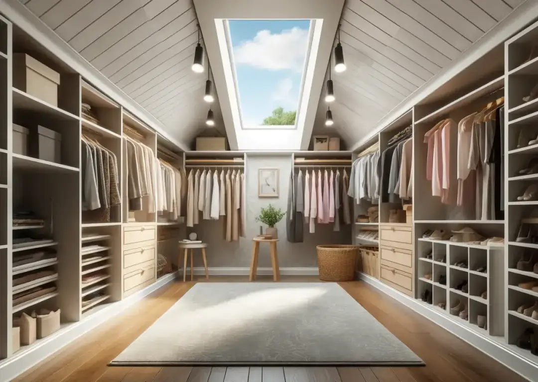Jak urządzić garderobę na poddaszu: sprytne rozwiązania i pomysły na aranżację