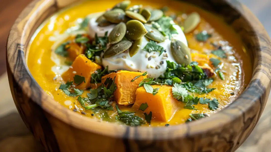 Zupa krem z batatów, cukinii, imbiru i mleka kokosowego