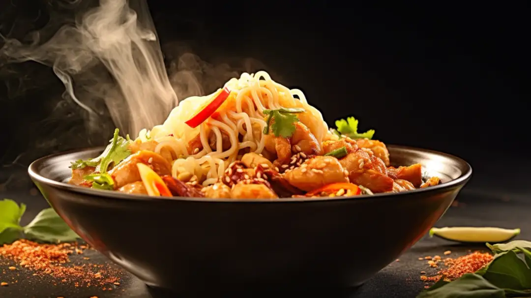 Tajski Makaron z Kurczakiem - Przepyszne danie z kurczakiem po tajsku