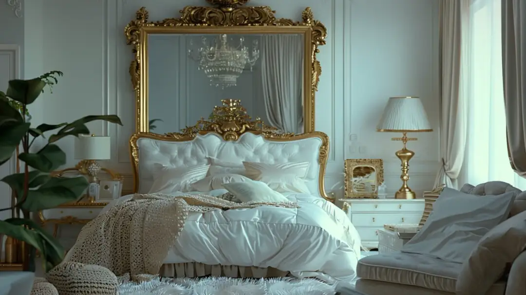 Biało-złota sypialnia: Luksus i elegancja w jednym