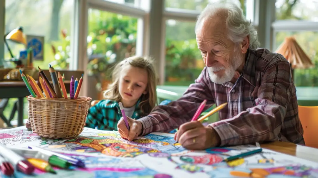 Kolorowanka z dziadkiem i laurka do pokolorowania dla kochanych wnuków