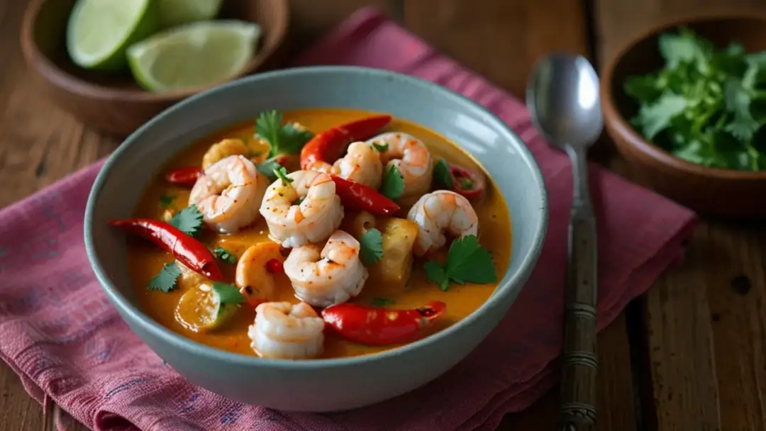 Krewetki po tajsku z mleczkiem kokosowym: Pyszny przepis na obiad