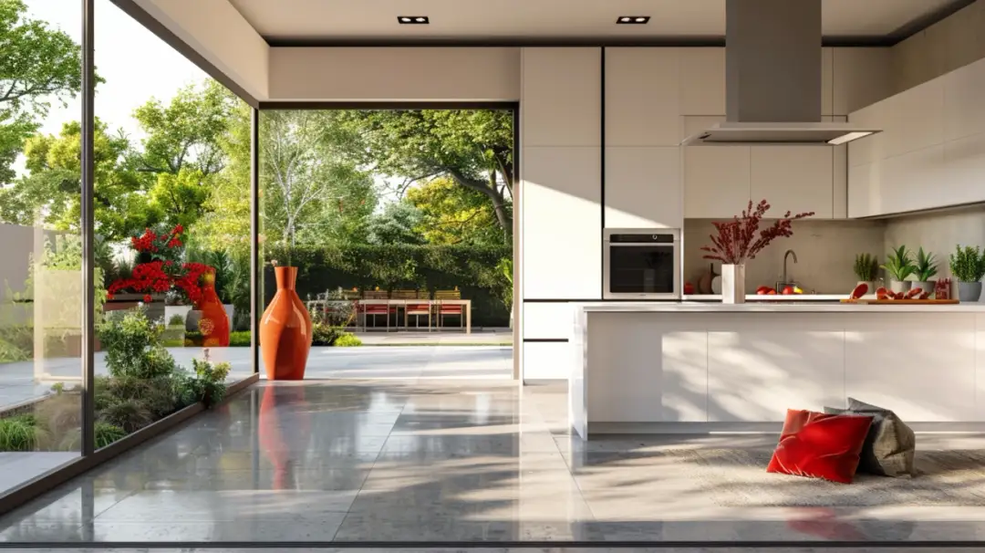 Funkcjonalna aranżacja domu z tarasem usytuowanym z boku budynku