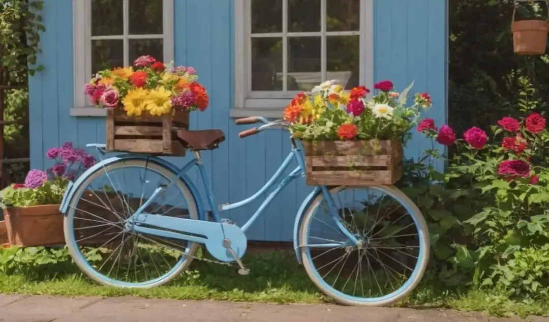 Stary rower w ogrodzie? Zaskakujący sposób na wyjątkowy kwietnik DIY