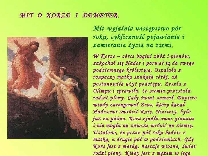 Mit o Demeter i Korze wyjaśnia, jak strach przed utratą zmienia pory roku