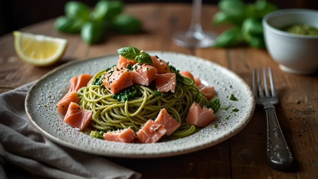 Makaron z pesto i łososiem: Prosty przepis na wyjątkowy i smaczny obiad