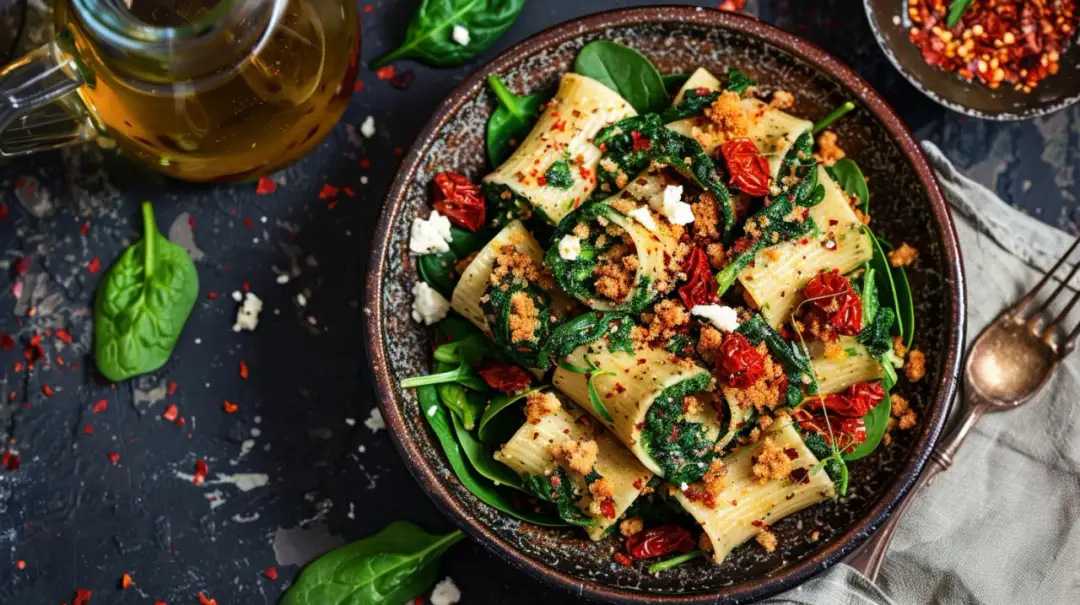 Pęczak z fetą, szpinakiem i suszonymi pomidorami - przepis krok po kroku