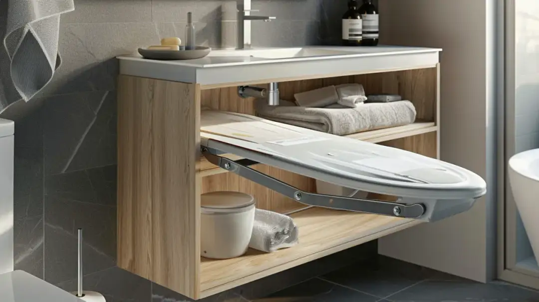 Deska do prasowania z szafy – Oszczędność miejsca w łazience