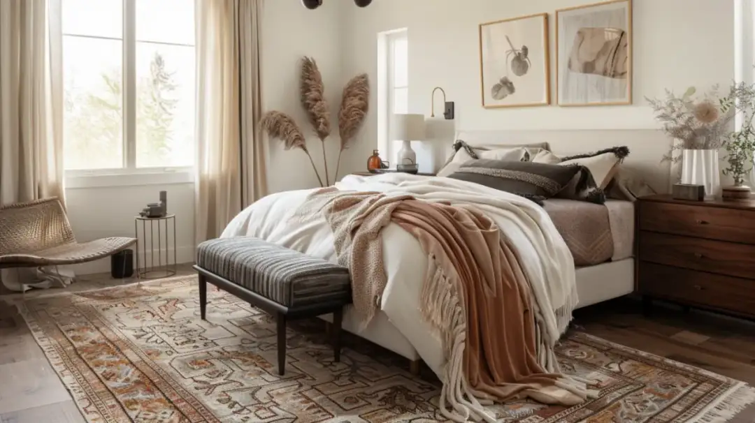 Jak ułożyć dywan w sypialni, aby dodać komfortu i stylu wnętrzu