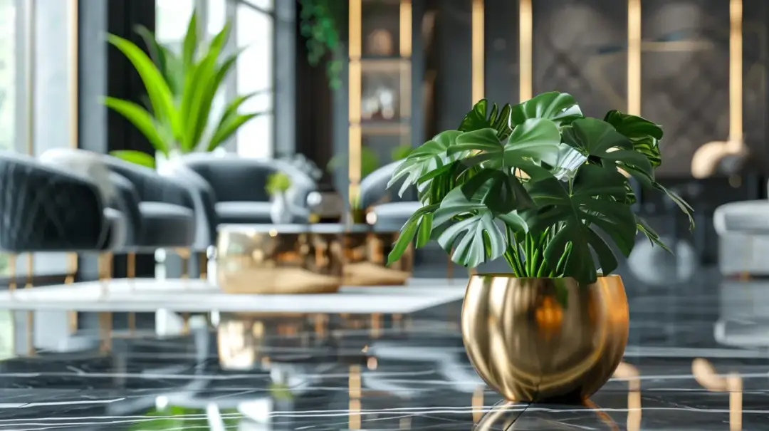 Jak złote donice do salonu podkreślą elegancję Twojej przestrzeni?