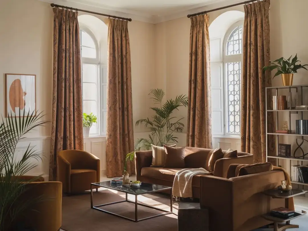 Jakie zasłony do białych ścian i brązowych mebli – stwórz idealny wystrój