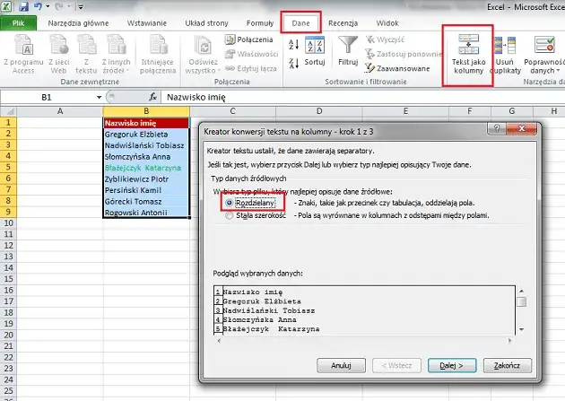 Jak skutecznie rozdzielić tekst w Excelu i zaoszczędzić czas