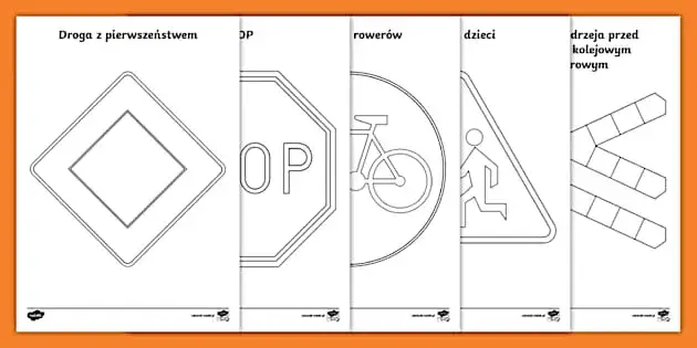 Znaki drogowe dla rowerzystów: edukacyjne materiały do druku
