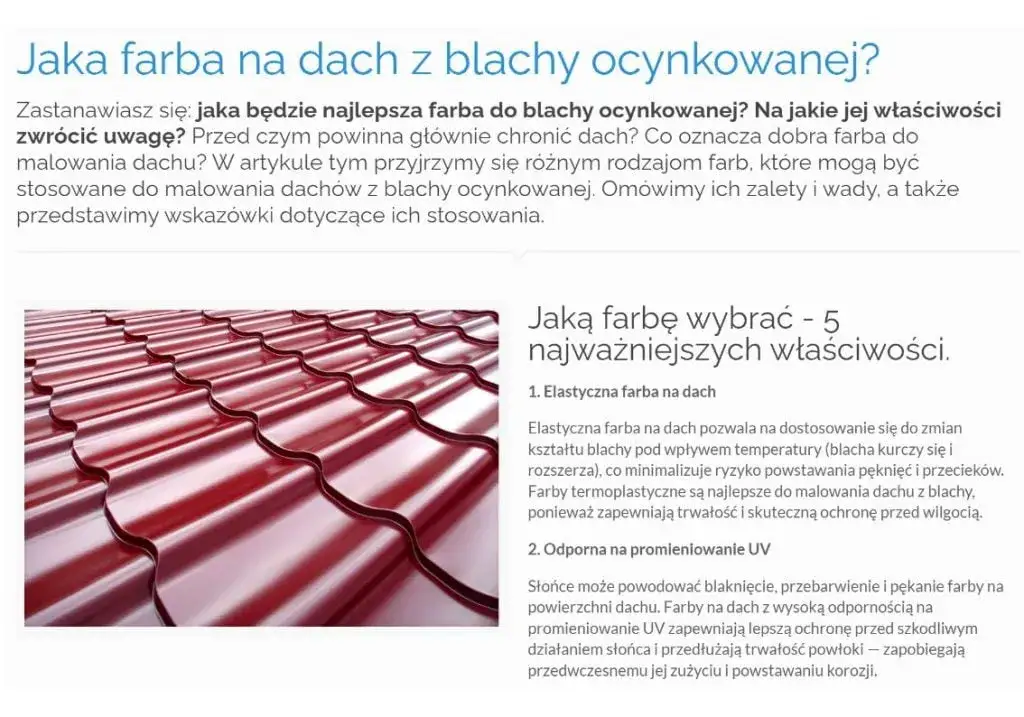 Najlepsza farba do malowania dachu – właściwości, zalety i porady.