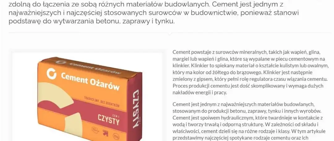 Cement 1 czy 2: Kluczowe różnice i zastosowania w budownictwie