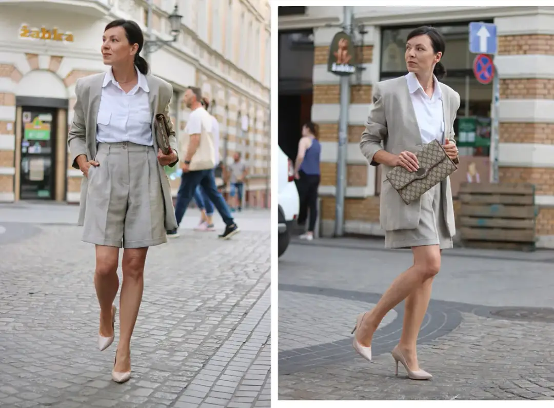 Krótkie spodenki i marynarka: Stylowy mix na lato 2025