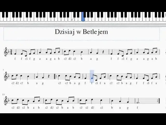 Nuty do Gdzie jest nasze Betlejem - łatwe do nauki dla każdego