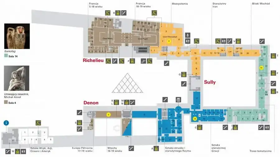 Gdzie jest Mona Lisa w Luwrze? Mapa i trasa krok po kroku Gdzie jest Mona Lisa w Luwrze? Mapa i trasa krok po kroku