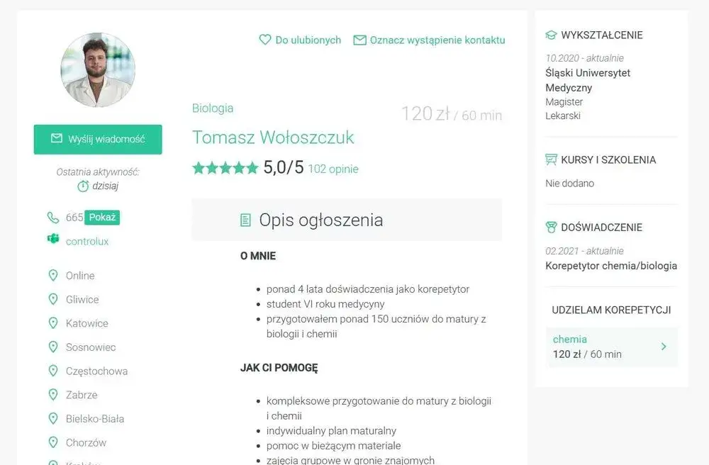 Ile kosztują korepetycje z biologii? Sprawdź ceny i uniknij przepłacania!