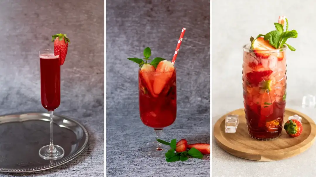 Orzeźwiający drink z prosecco i truskawkami na letnie przyjęcia