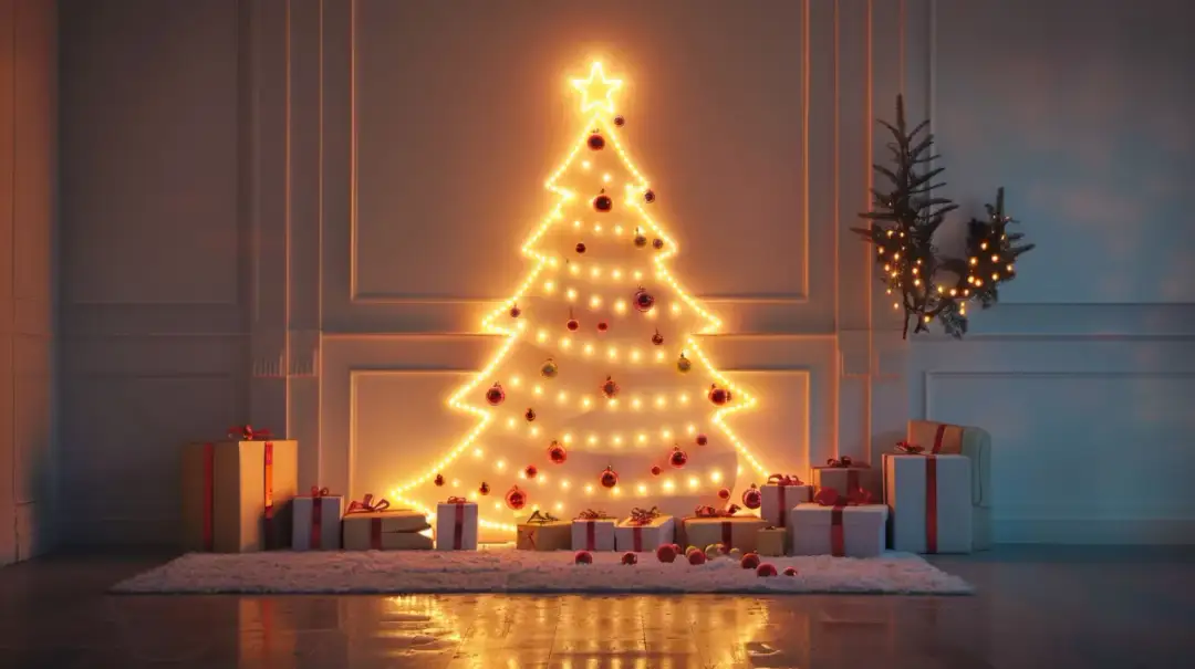 Choinka z lampek na ścianie: Kreatywne pomysły na świąteczny wystrój