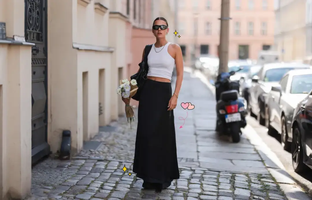 Falda negra larga casual: 20+ ideas para looks versátiles y chic