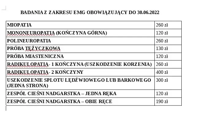 Ile kosztuje badanie EMG prywatnie - aktualne ceny i cenniki w Polsce