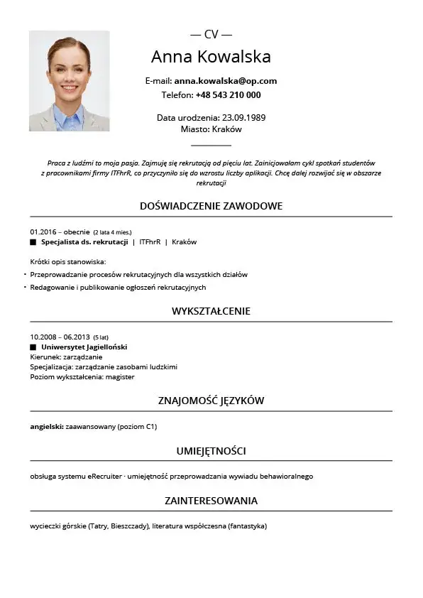 Jak napisać dobre CV - wzór po angielsku: Przykłady i wskazówki