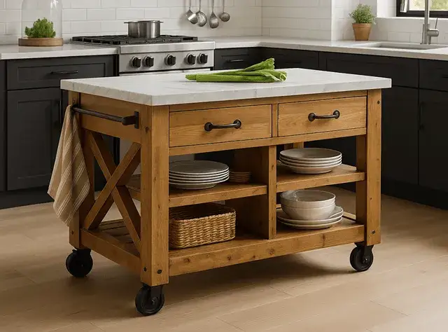 Drewniana wyspa kuchenna: projekt, wykonanie i jak dopasować do kuchni?