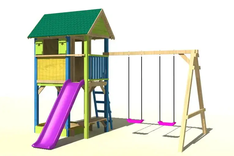 Domek dla dzieci ze zjeżdżalnią: Kompletny projekt PDF do budowy