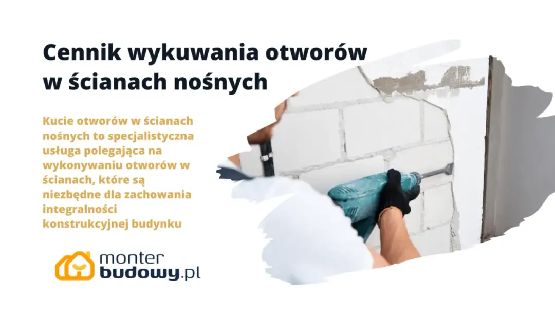 Ręka w rękawicy wierci w białej ścianie z cegły za pomocą wiertarki udarowej.