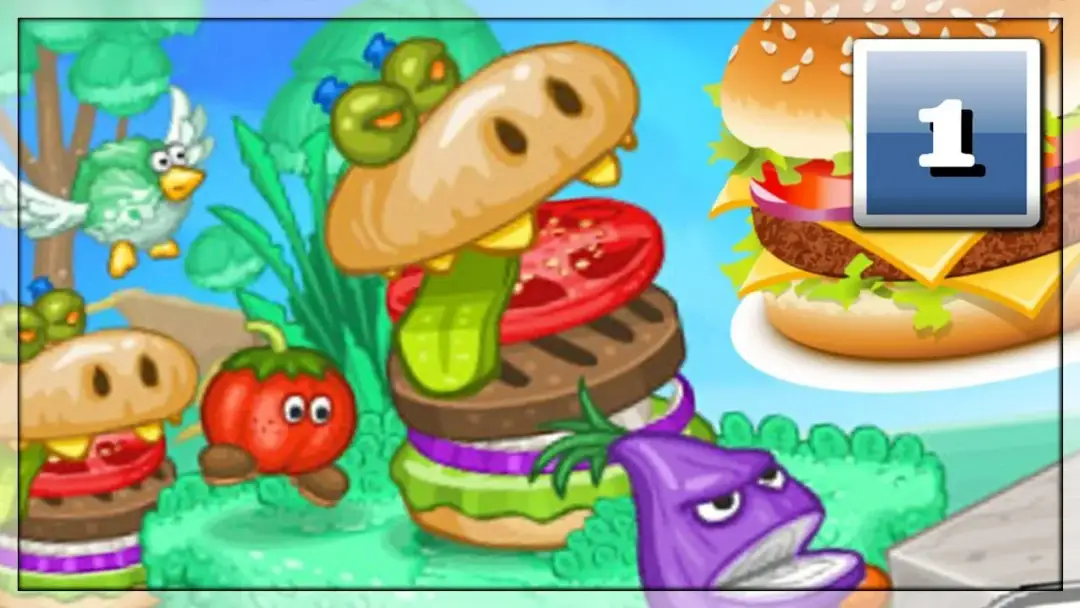 Szalone gry Papa Louie: Inwazja niebezpiecznych hamburgerów w akcji!