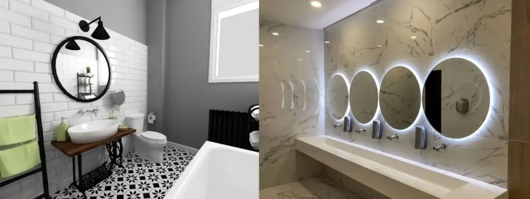 Jakie oświetlenie do okrągłego lustra, aby uniknąć złego efektu?