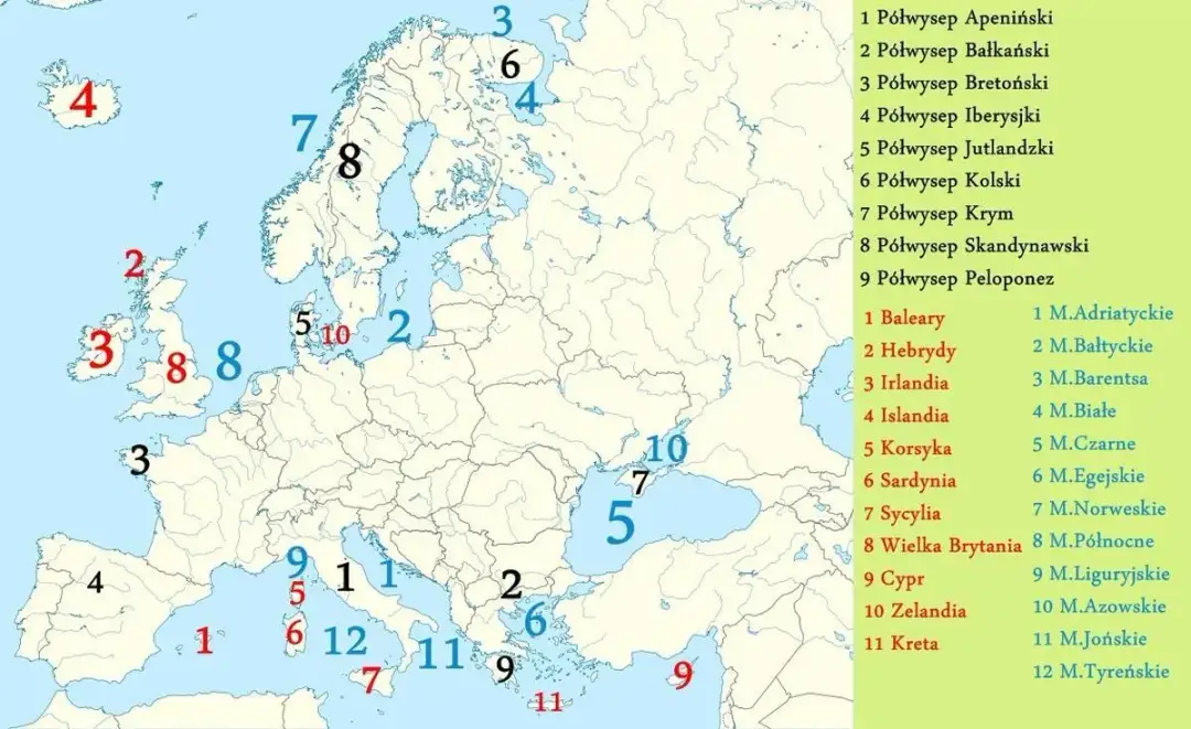 Wszystkie półwyspy świata: kompletna lista z mapą i opisem
