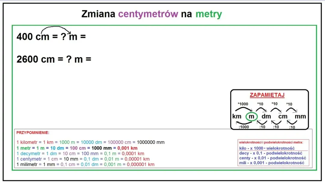 800 cm na metry: Szybka konwersja jednostek długości