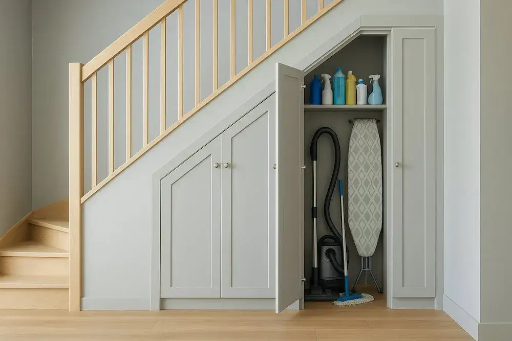 Jak urządzić miejsce pod schodami, aby uniknąć chaosu i zyskać styl?