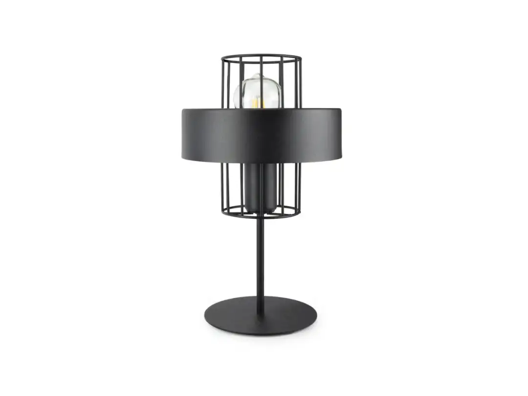 Lampa na szynie czarna - elegancka lampa stołowa czarna w stylu loft
