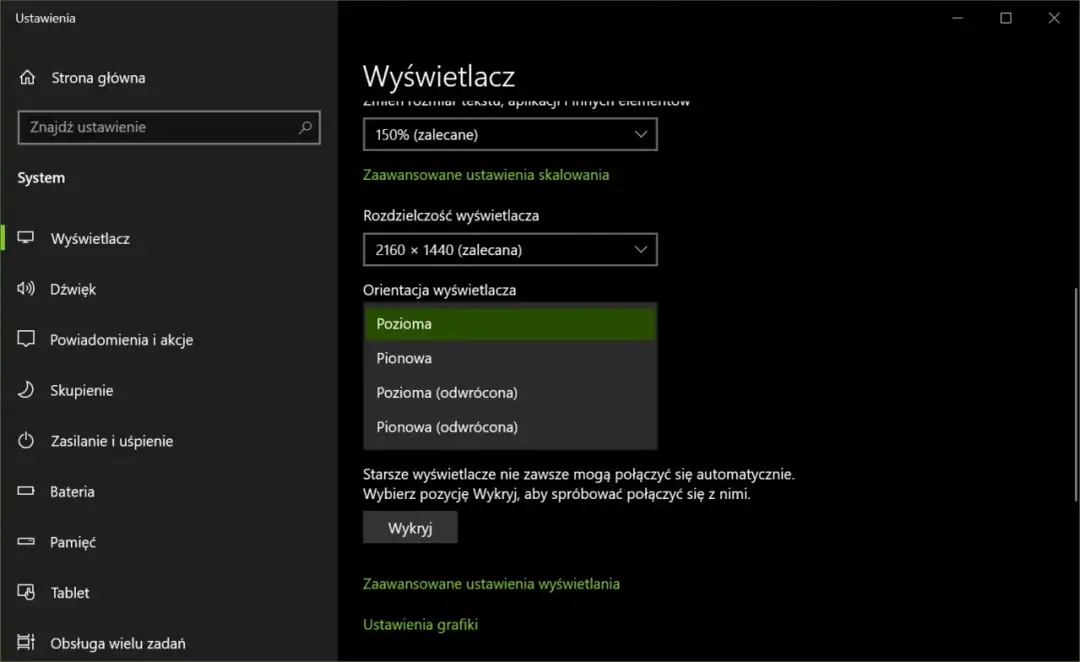 Jak obrócić ekran w Windows 10 - proste metody i rozwiązania problemów