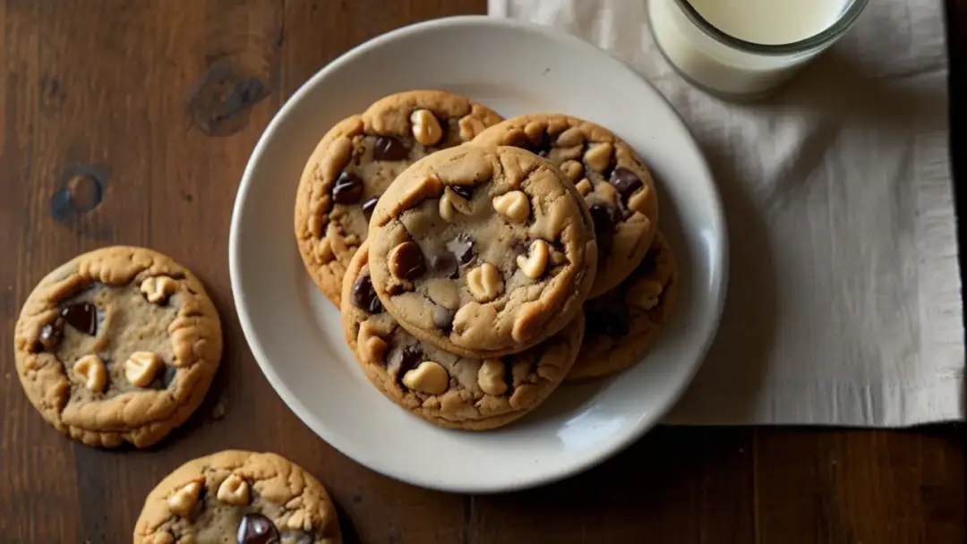 Słodka przekąska: Ciastka z masłem orzechowym i czekoladą