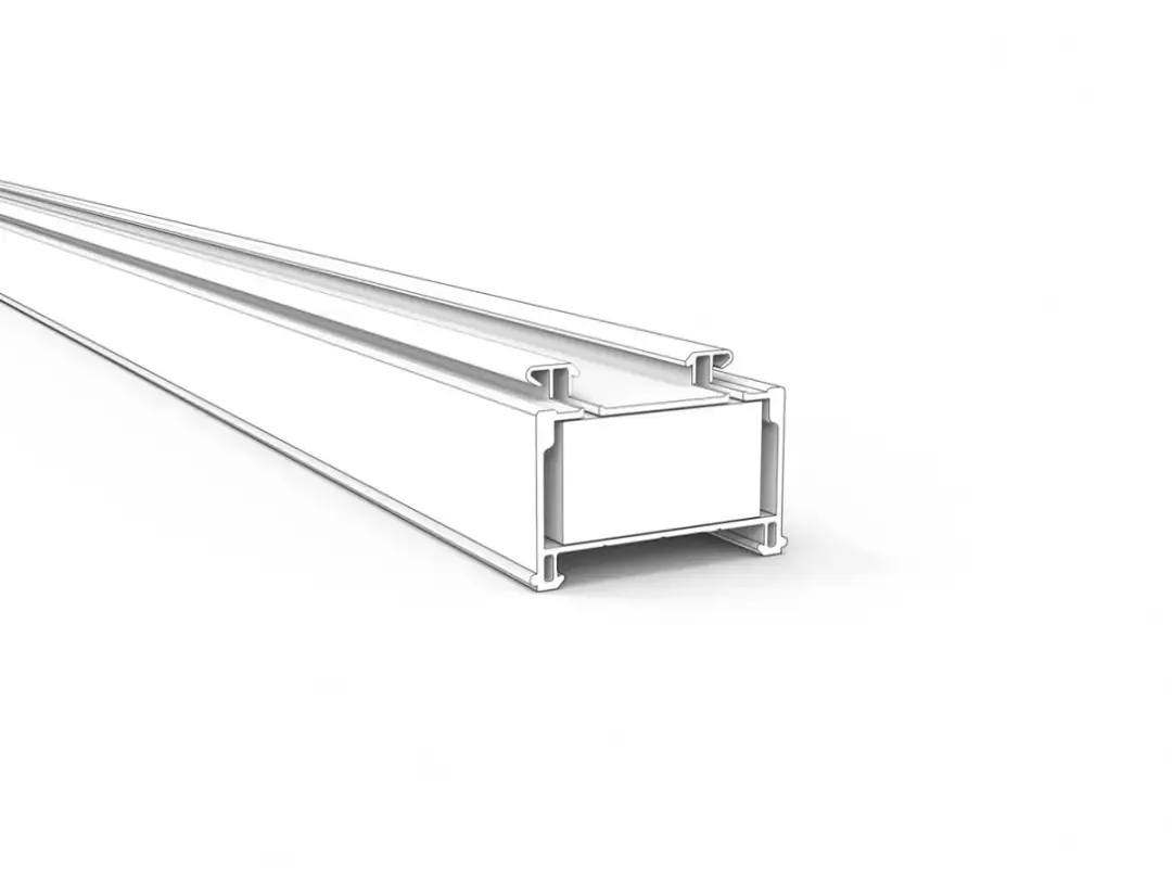 Profil aluminiowy w kształcie litery H, z widocznymi rowkami. Może posłużyć jako przykład, jak wyprostować aluminium.