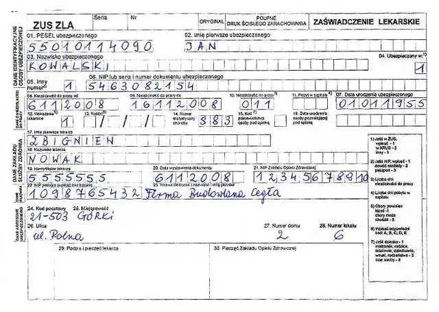 Zwolnienie lekarskie po ustaniu zatrudnienia: NIP byłego pracodawcy i jego znaczenie